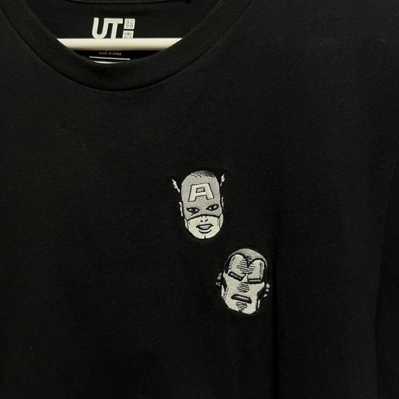 Uniqlo Marvel Comics Captain America Iron Man Embroidered Tee - Picture 4 of 4